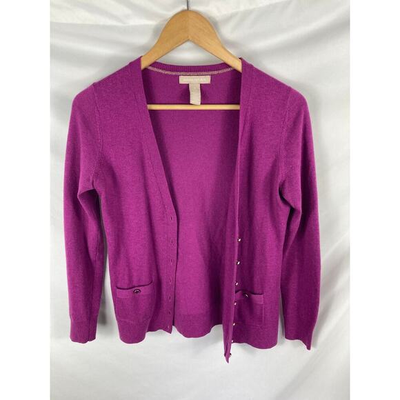 Banana Republic Wool Blend Button Up Cardigan Purple Size Small - Picture 1 of 4